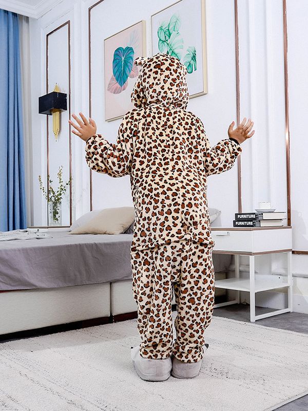 Otoño e invierno de dibujos animados de una sola pieza animal ropa de hogar padre-hijo animal franela rendimiento ocio hogar entrega de una sola pieza al por mayor