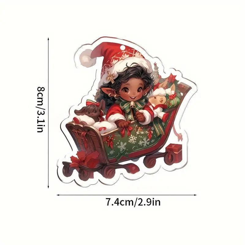 Amazon transfronterizo nuevo acrílico plano creativo de dibujos animados espejos retrovisores de automóviles decoración de Navidad mochila