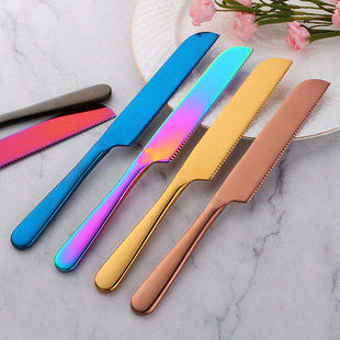 Cross-border Amazon 420 stainless steel bread knife sawing knife household 8-inch slicing knife wholesale pizza knife with teeth