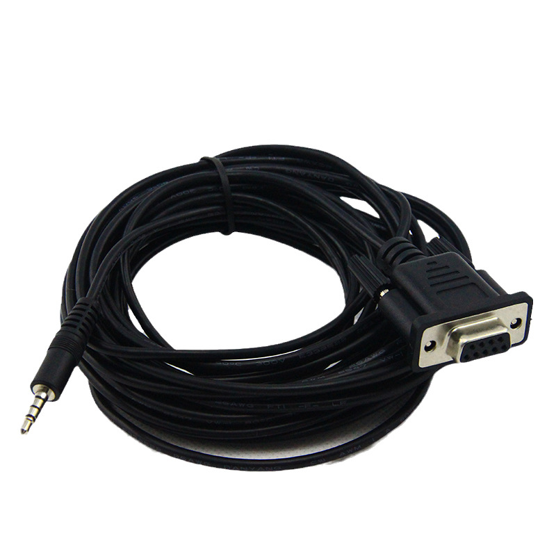 D-SUB RS232 DB 9pin母转TRRS 3.5mm 1/8 4节音频头公 数据线