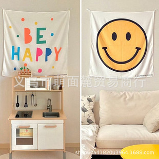 Korean ins Style Children's Room Home Smiley Decoration Hanging Cloth Bedroom Bedside Arrangement Birthday Background Dress Up Props