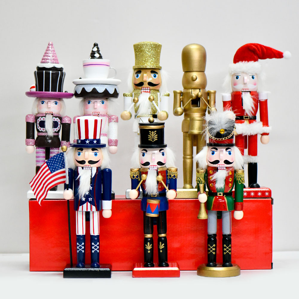 10in estilo nórdico cascanueces decoración marioneta soldado 25cm regalos de Navidad regalos de Navidad hombre de nueces