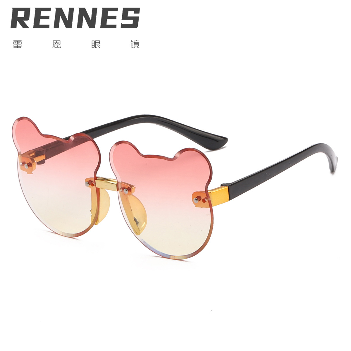 2021 Nuevas orejas de gato gafas de sol para niños gafas de sol sin marco orejas de gato gafas de sol para niños 7713