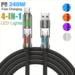 240W Super Fast Charge 4in1 Functional USB Type C Liquid Cross-Border