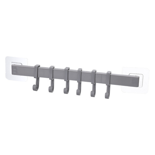 Strong adhesive hooks kitchen wall hanging 6 row hooks creative bathroom corner nail-free and traceless hanging rack towel rack