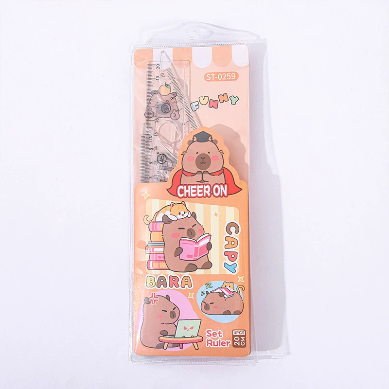 Creative cartoon ruler for students, set, 4 piece set