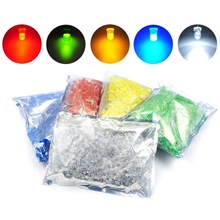 3mm 5mm LED灯珠泡发光二极管F3 F5红绿黄蓝白色直插整包1000个