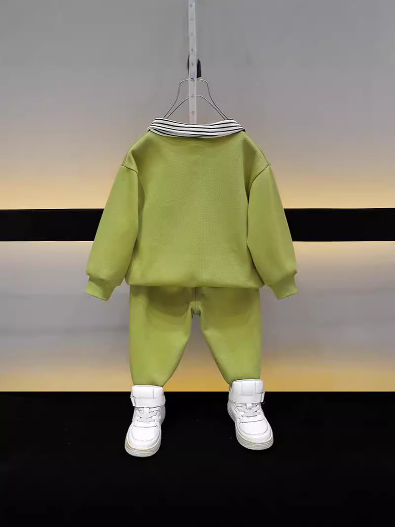 6381 Traje deportivo de primavera y otoño para niños 2025 nueva ropa de otoño para niños suéter casual de manga larga bebé otoño moda