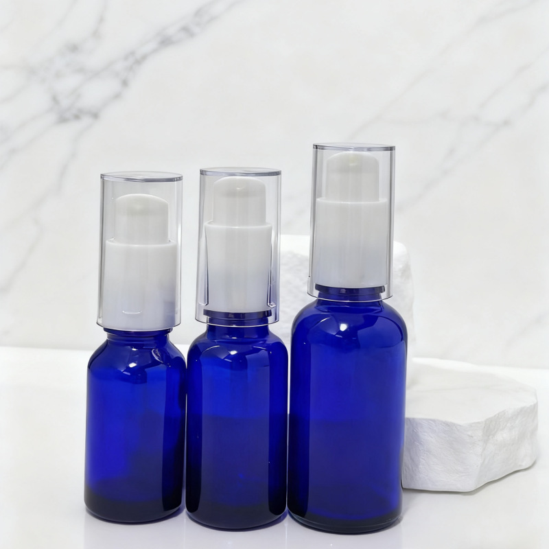 工厂现货 18牙全塑黄色光面圆柱喷雾配透色as全罩 精华液乳液泵头