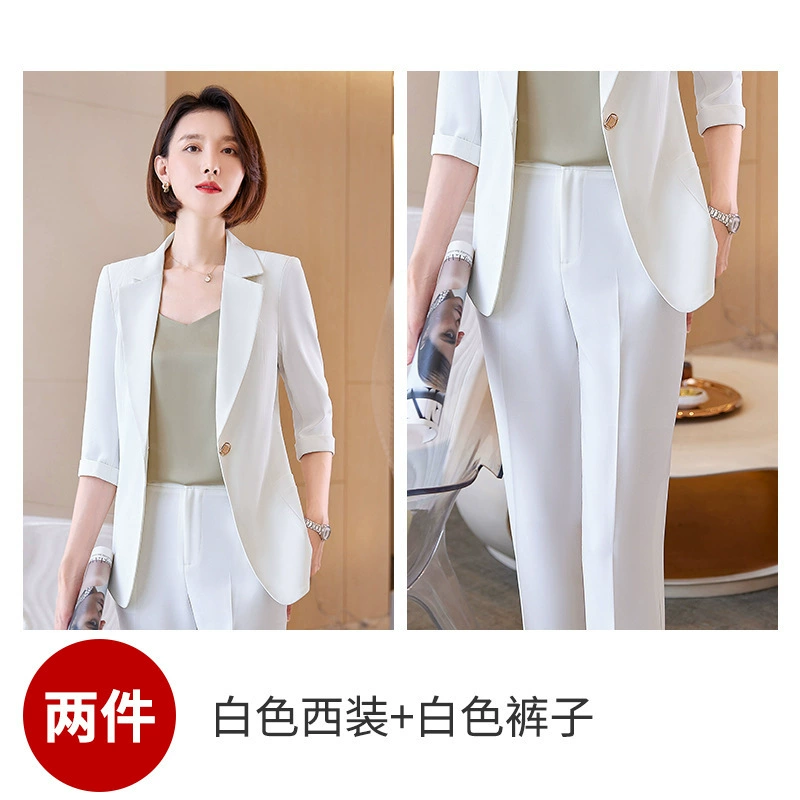 Blue spring summer thin classic suit jacket for leisure, high-end, for teenagers