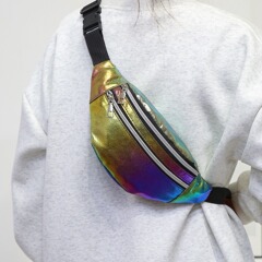 クロスボーダーの女性のウエストバッグの卸売り男性のランニングウエストバッグのアウトドアレジのカラフルなレーザーの肩の斜め掛けの携帯電話のカバン