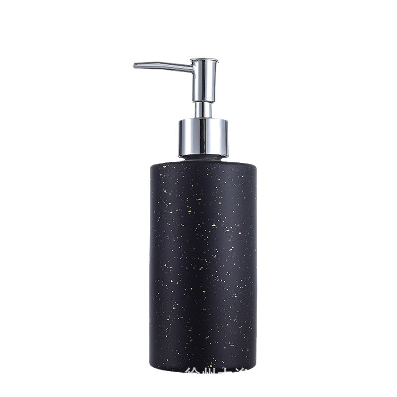 Botella de jabón de vidrio de cerámica imitación, botella de desinfectante para manos, champú para el baño, botella de baño de 350ml líquido image 6