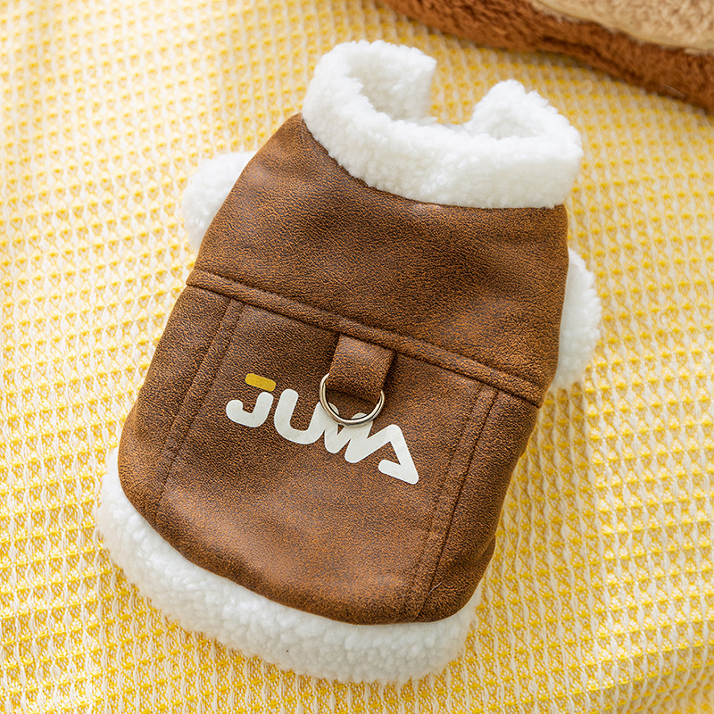 Otoño y invierno perros gruesos calentamiento negro de grafeno negro con sombrero de oro negro chaqueta de plumón gato algodón ropa de perro mascota