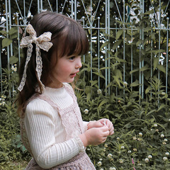 2024春款莓珊 韓國童裝兒童女孩花朵公主蝴蝶結髮夾