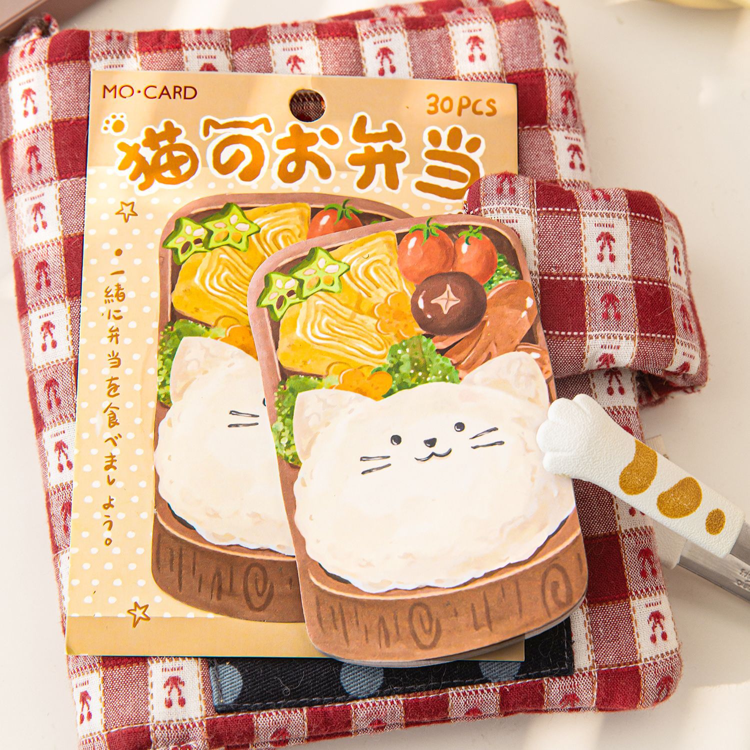 Mo Mo Gourmet Bento tema de la tienda de comida deliciosa serie de decoración de material de decoración de la cuenta de mano