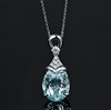 Sapphire pendant, accessory for St. Valentine's Day, European style, with gem, Birthday gift