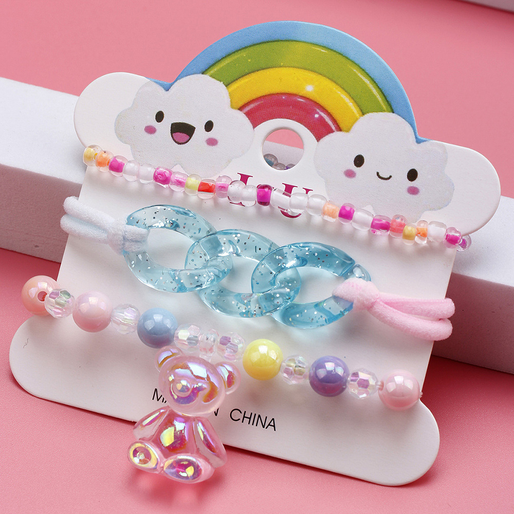 Cute Bear Plastic Handmade Beads Bracelets