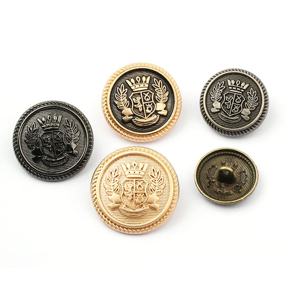 Factory Source British Wheat Ear Crown Button Suit Metal Coat Button Fog Gold College Uniform School Uniform Buckle