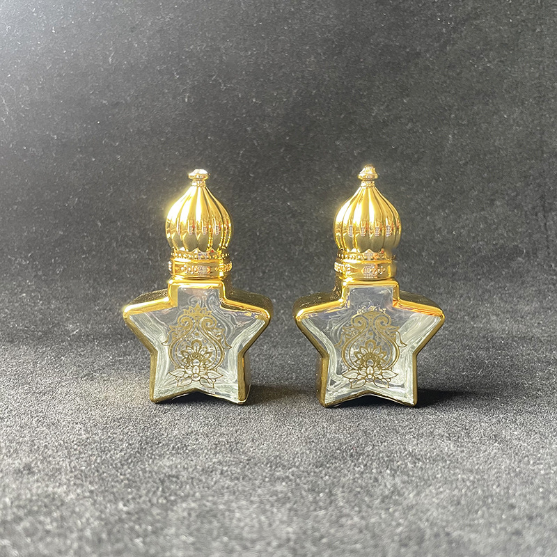 现货供应XB818-8ml 便携式迷你电镀金色滚珠玻璃瓶精油瓶分装空瓶