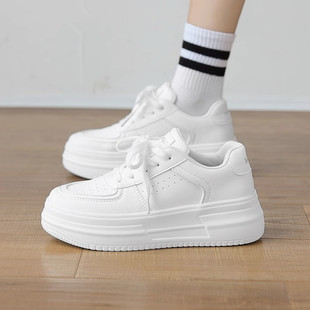 Thick-Soled Platform Breathable White Shoes Women's Shoes 2025 New Popular Spring & Fall Versatile Heightening Casual Sports Sneakers