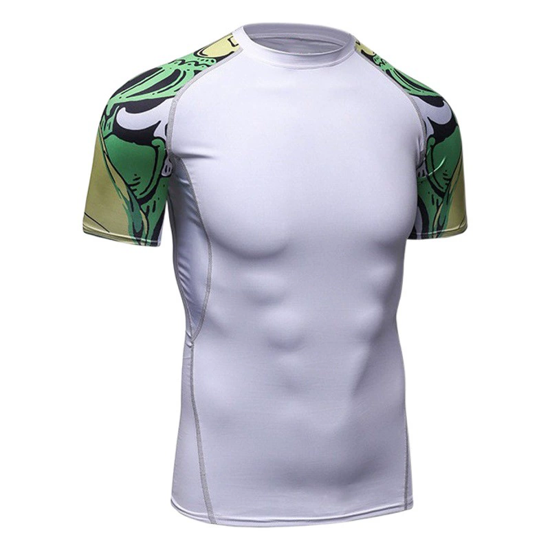 Оптовая Продажа с фабрики Мужская футболка мужская обтягивающая с круглым вырезом и широкими плечами с коротким рукавом мужские спортивные базовые колготки A038