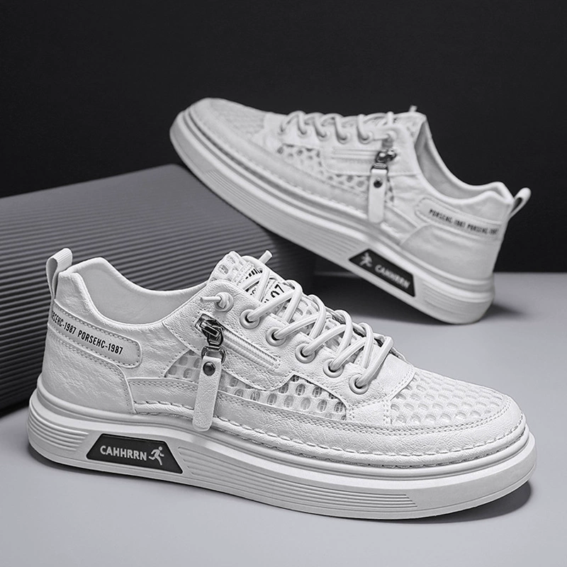 2024 Летняя и осенняя прямая трансляция нишевые сетчатые полые повседневные туфли