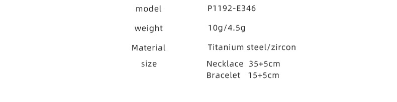 Fashion Geometric Titanium Steel Inlay Zircon Bracelets Necklace