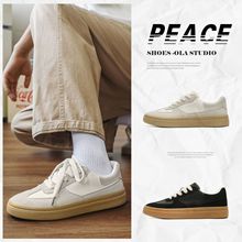 2025年新男士帆布鞋秋季反绒皮休闲透气潮百搭耐磨运动男鞋子1557