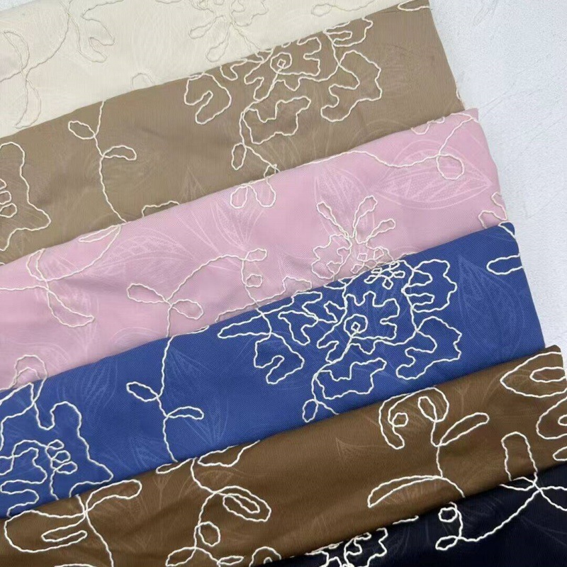 直供新品雪纺绣花面料绳绣面料汉服包包布料蕾丝绣花面料花边刺绣