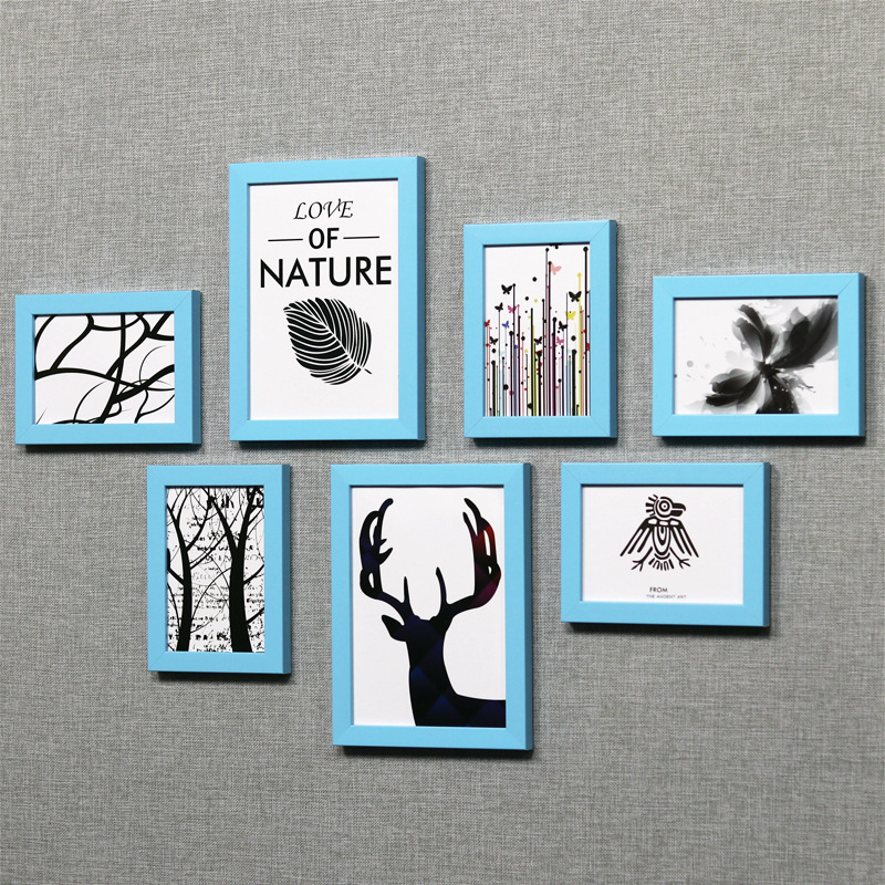 Pequeña pared Nórdico decorativo foto pared Punch-libre pared decorativo foto marco dormitorio colgante de pared marco de fotos ins marco de fotos