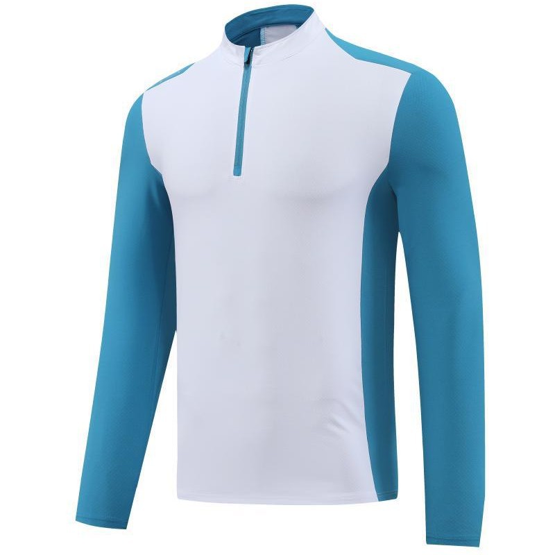Cross-Border Lulu Alternative Outdoor Zip-Up Long-Sleeve T-Shirt, Color-Blocking Fitness Quick-Dry Top, Moisture-Wicking Sun-Protection Sports Top
