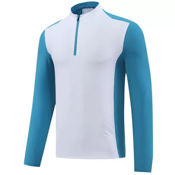 Cross-Border Lulu Alternative Outdoor Zip-Up Long-Sleeve T-Shirt, Color-Blocking Fitness Quick-Dry Top, Moisture-Wicking Sun-Protection Sports Top