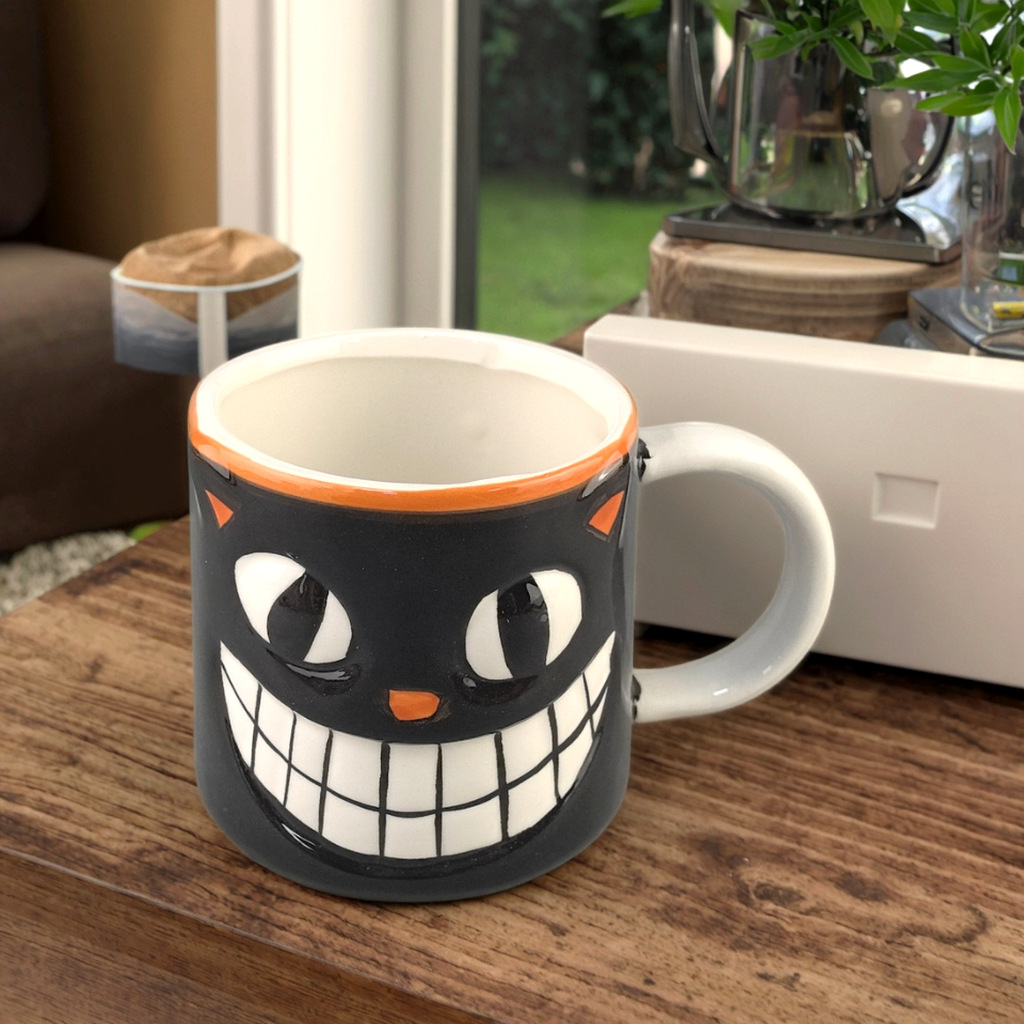 Nuevo diablo de Halloween transfronterizo taza de cerámica personalidad creativa extraña taza de cerámica regalo de mano