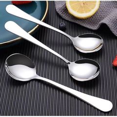 Stainless steel spoon household boutique spoon creative ins Korean spoon coffee dessert soup mixing spoon can be printed with LOGO