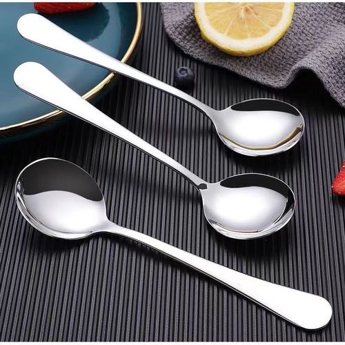 Stainless steel spoon household boutique spoon creative ins Korean spoon coffee dessert soup mixing spoon can be printed with LOGO