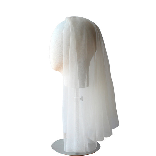 V620 New Simple Bridal Veil Beautiful Plain Yarn Double Layer Veil Hand-sewn Hair Comb Bridal Wedding Veil