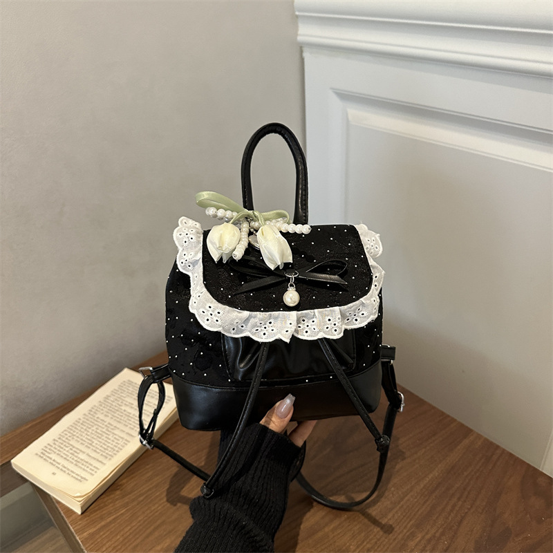 Sweet girl nicho de encaje mochila de mujer 2026 nueva mochila universal exquisita mini mochila