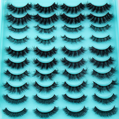 歐美跨境新品20混對裝高仿水貂毛假睫毛多層卷翹炸毛款眼睫毛批發