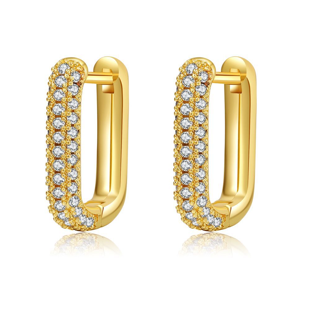 Fashion U Shape Copper Plating Zircon Earrings 1 Pair