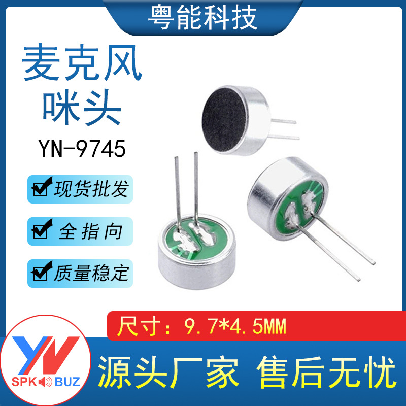 9745P/9745L Microphone with Pin and Wire, 9.7*4.5mm Pin-Type Lead Microphone, Epe Intercom Recording Mic