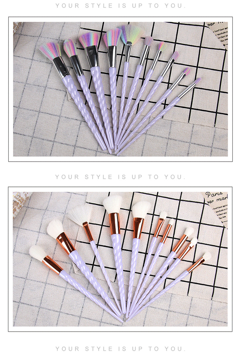 Lady Nylon Plastic Handgrip Makeup Brushes 1 Set display picture 1