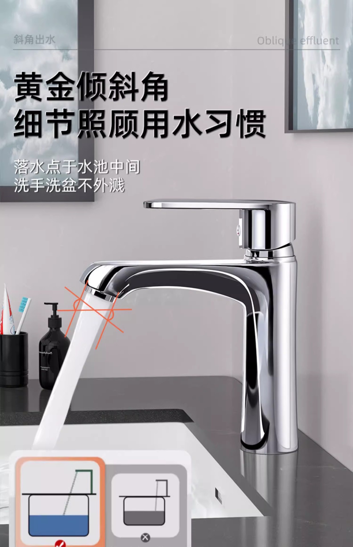 Washbasin faucet, bathroom washbasin faucet, hand-washing basin, cold and hot water faucet, single cooling household washbasin, washbasin undefined
