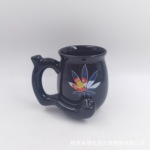 陶瓷经典烟斗咖啡杯陶瓷烟斗马克杯,陶瓷吸烟杯 smoking pipe mug