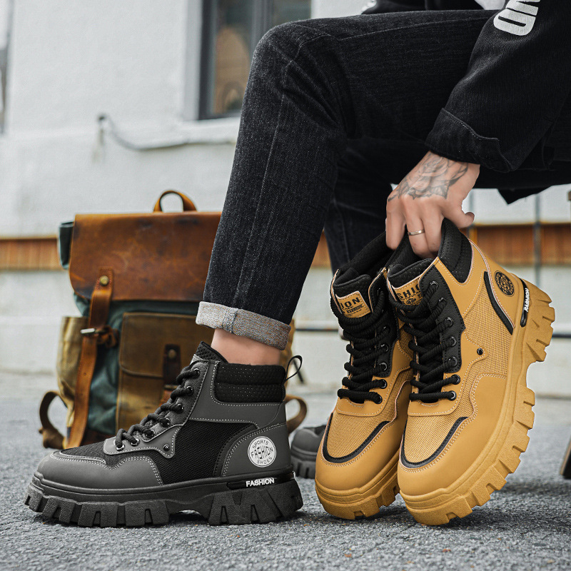 Zapatos de hombre otoño 2024 nuevas botas de trabajo de alto nivel tendencia masculina multifuncional con suela gruesa deportiva al aire libre botas Martin