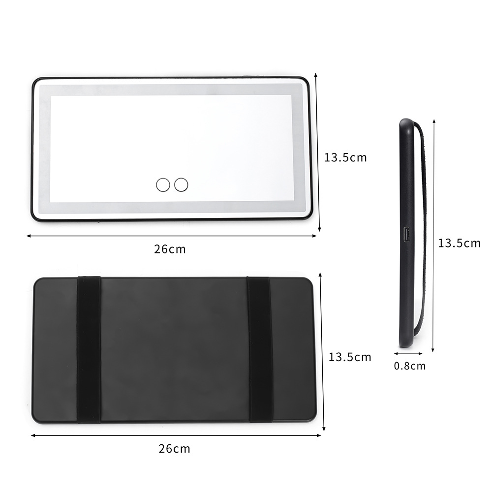 Cross-Border Led Light Three-Color Adjustable Makeup Mirror with Light for Car Interior, High-Definition Sun Visor, Passenger Side Makeup Mirror, Rearview Mirror