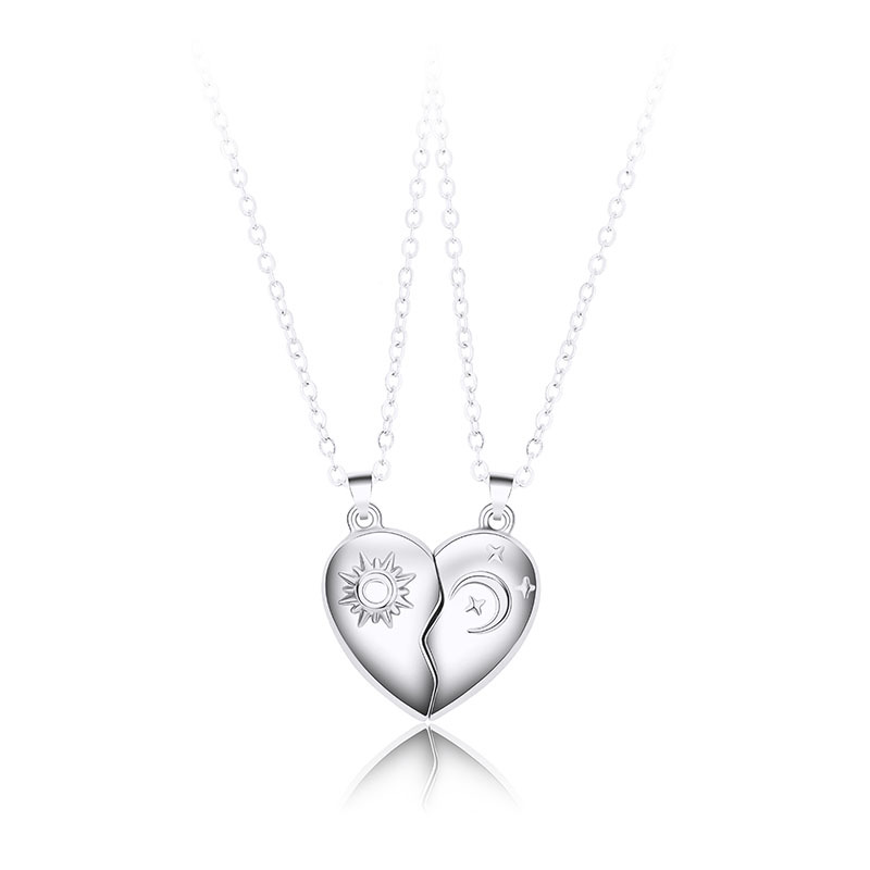 Daily Occasion Alloy Material Simple Style Sun Star Heart Shape Alloy Cable Chain Pendant Necklaces Wholesale