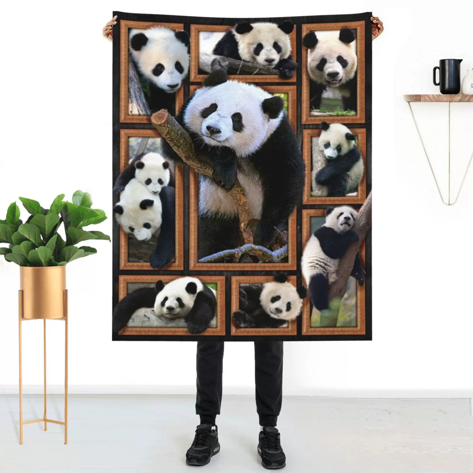 Amazon горячие продажи фланелевое одеяло панда кондиционер одеяло старинный подарок Двусторонняя фланель