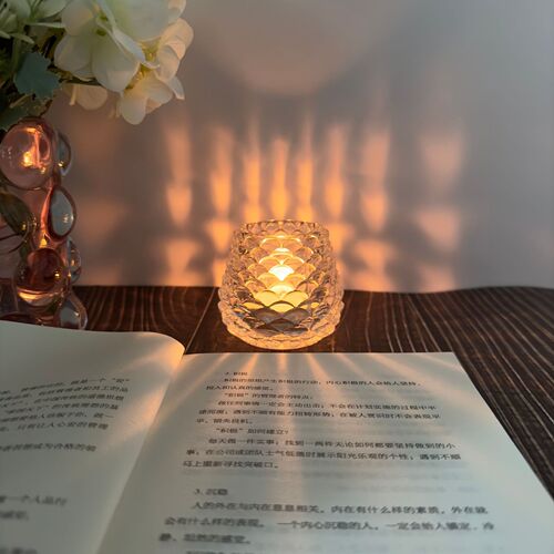 Halloween candlestick ornaments transparent decoration tealight high-end bar restaurant hotel bedroom living room pine cone shape