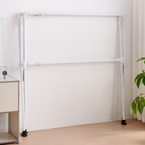 Carbon steel painted clothes drying rack floor-standing folding telescopic indoor and outdoor clothes drying rack three-pole balcony clothes drying rod clothes rack