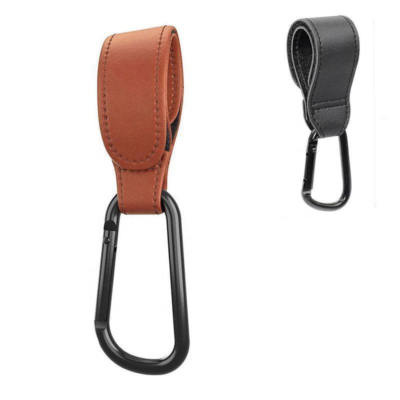 Stroller Hook Leather Children's Stroller Hook Portable Metal Buckle Multifunctional Hook Handmade